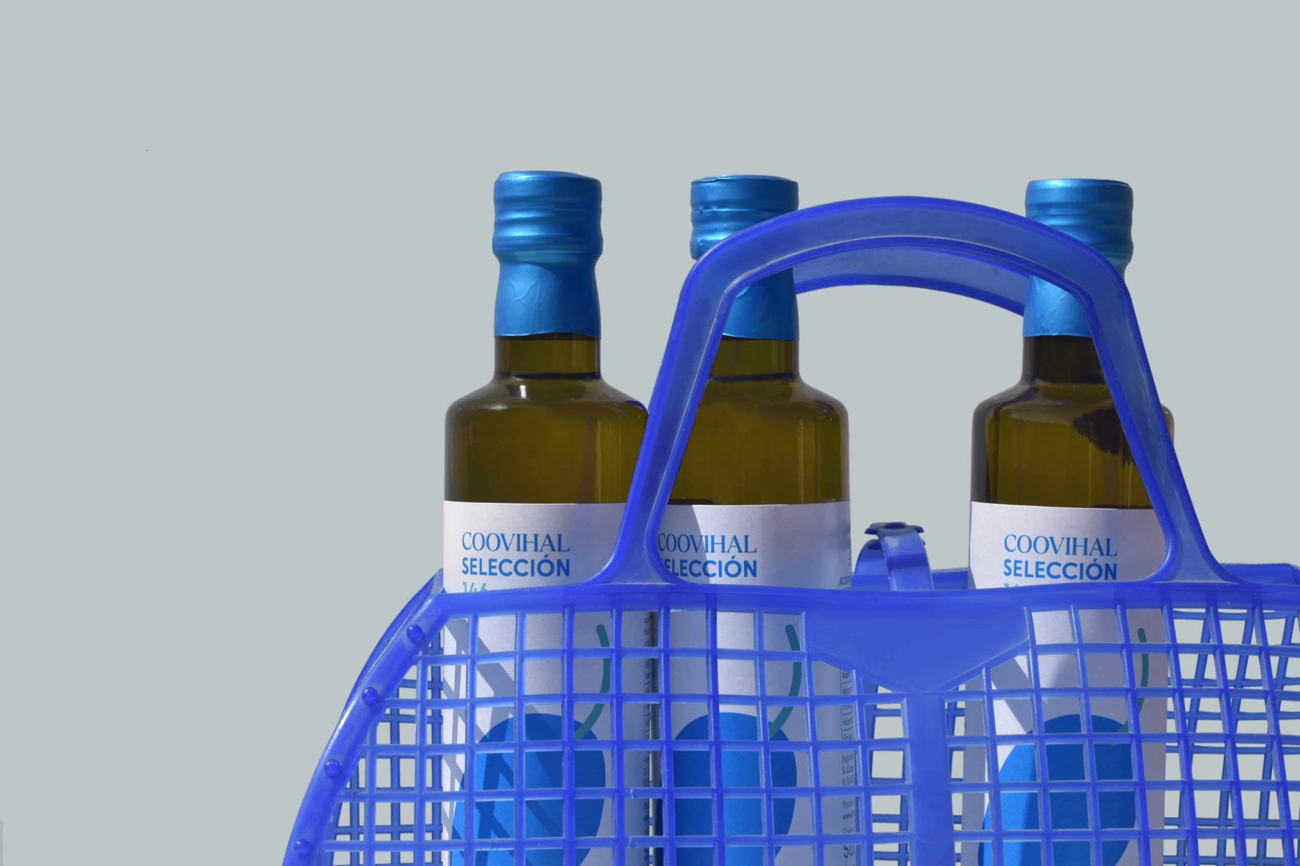 Diseño packaging Coovihal AOVE cesto por mediodía estudio
